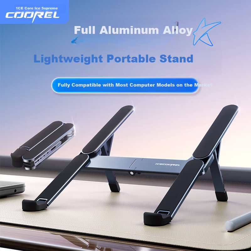 ICE COOREL Laptop Stand Aluminum Alloy Vertical Adjustable Floating Holder Tablet Cooler Universal Portable Metal Riser for Apple Xiaomi Huawei Lenovo Legion