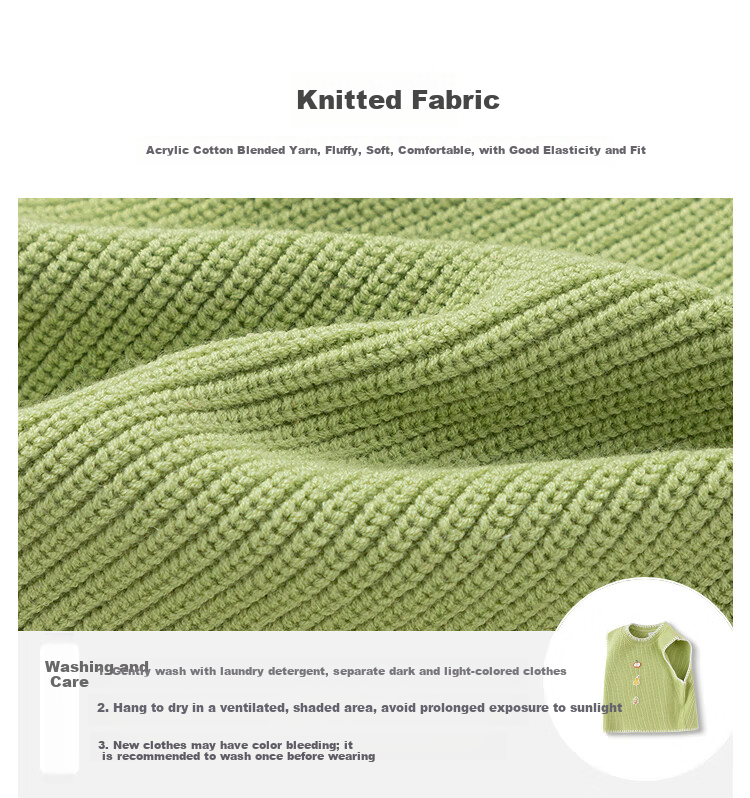 Balabala Kids Embroidered Knit Vest Sweater Girls 2025 Spring Collection [Mall Edition] 201125122001 1