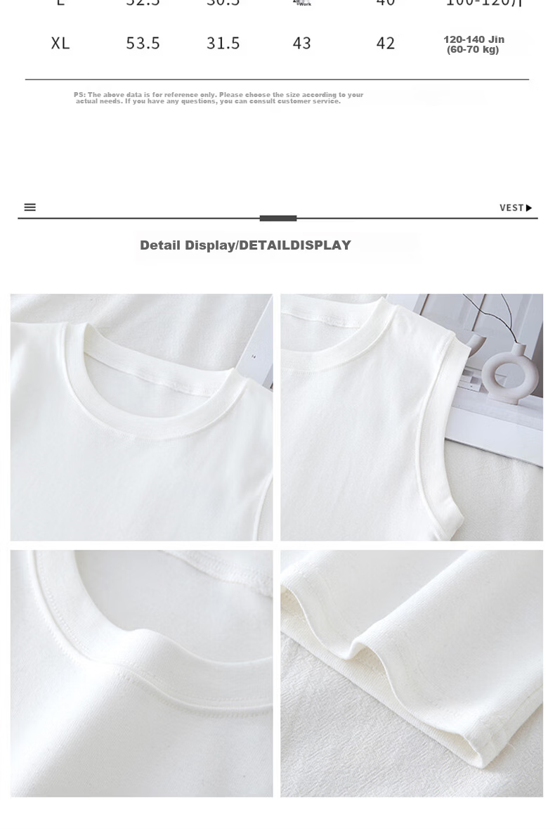 Langsha White Vest Tank Top for Women Spring Summer New Sleeveless Round Neck Camisole with Side Coverage 9