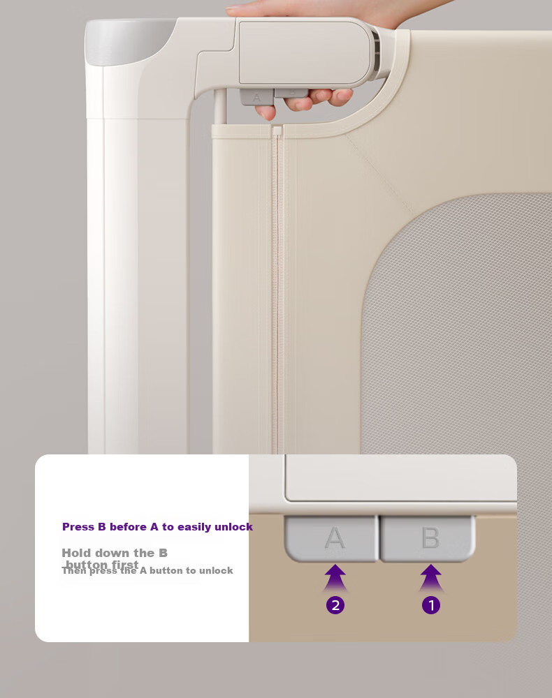 Philips Avent Baby Bed Rail Seamless Fence Bed Guardrail Baby Bedside Anti-Fall Connector Anti-Pinch Anti-Drop 1.5M 18