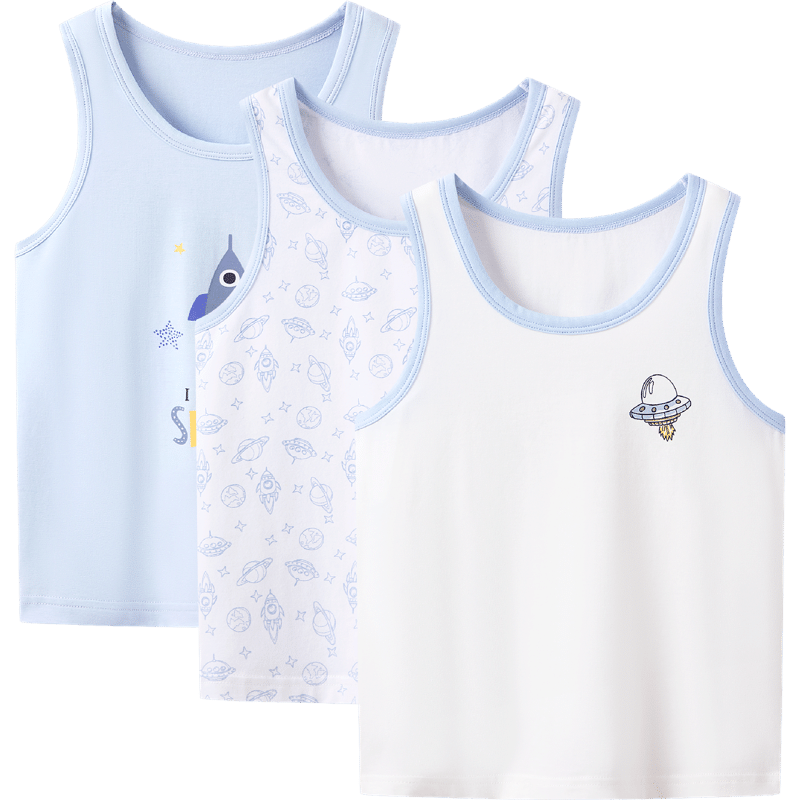 Threegun Kids 3-Pack A-Class Stretch Cotton Sleeveless Undershirts for Boys and Girls 39075A1