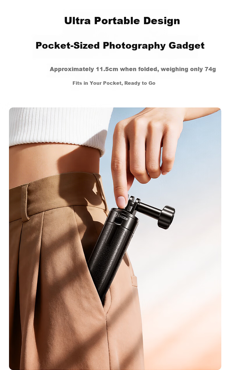 BIAZE DJI 360 Bullet Time Handle for Feiyu Insta360 X5/X4 Panoramic Camera Hidden Selfie Stick Rotating Handle Extension Rod Tripod Accessory JS41 7