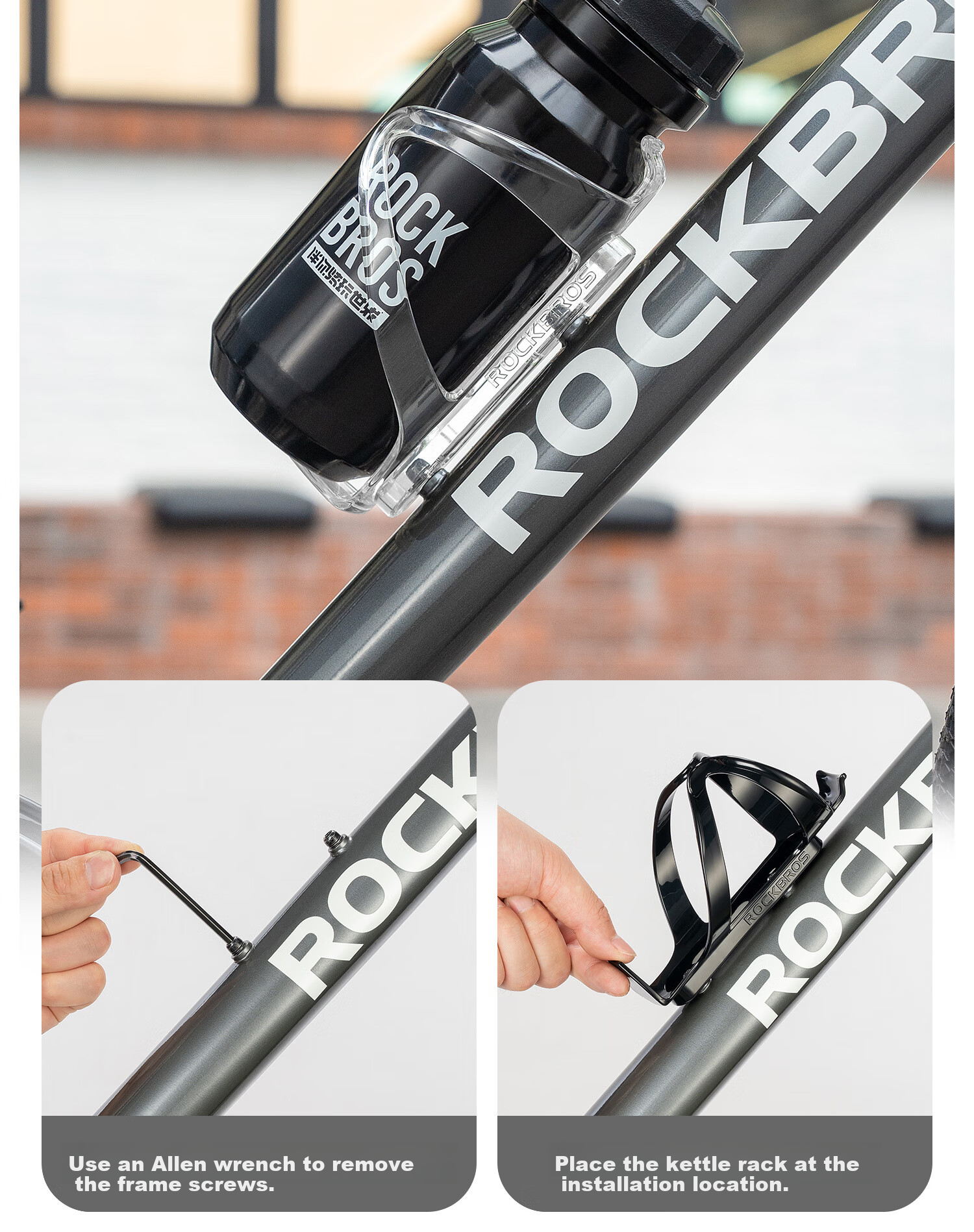 ROCKBROS Bicycle Water Bottle Cage PC Plastic Mountain Road Bike Bottle Holder Cycling Water Bottle Bracket Accessories Black 11