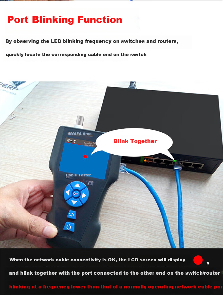 Smart Mouse NF-8601S Upgraded Cable Length Breakpoint Short Circuit Tester POE Power Supply Length Measurement PING LAN WAN Cable Tracker Locator 9