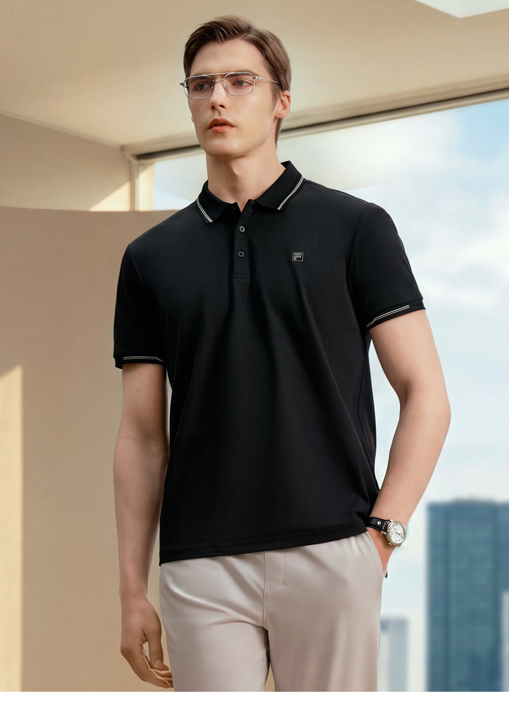 FILA Official Navigator Polo Shirt 2026 Summer Men's Cool Short Sleeve Sports T-Shirt Business Casual Top 27