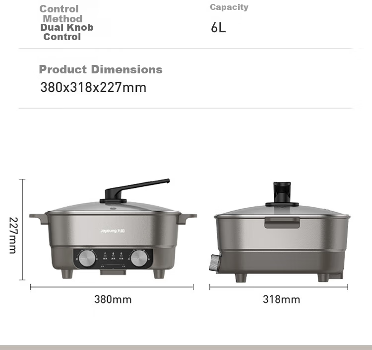 Joyoung Multifunctional Electric Hot Pot HG60-G650 Household All-in-One Electric Cooker with Adjustable Settings for Meat Cooking 26