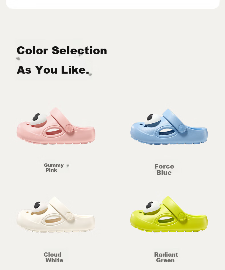 Puxi Big Eye Kids Unisex Non-Slip Cute Soft Sole Beach Shoes Children's Closed-Toe Slippers 12