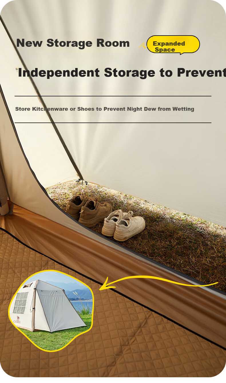 CAMEL Liuyun Xiaozhu Fully Automatic Inflatable Tent Outdoor Folding Portable Camping Complete Overnight Rainproof Tent 6