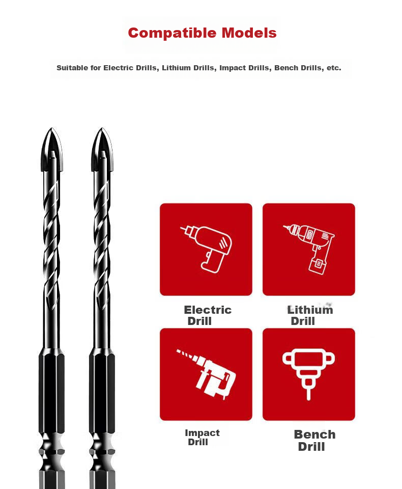 Yanran High Hardness Tungsten Steel Alloy Four-Flute King Drill Bit for Cement Wall Metal Wood [10mm*1 Piece] + Storage Box 16