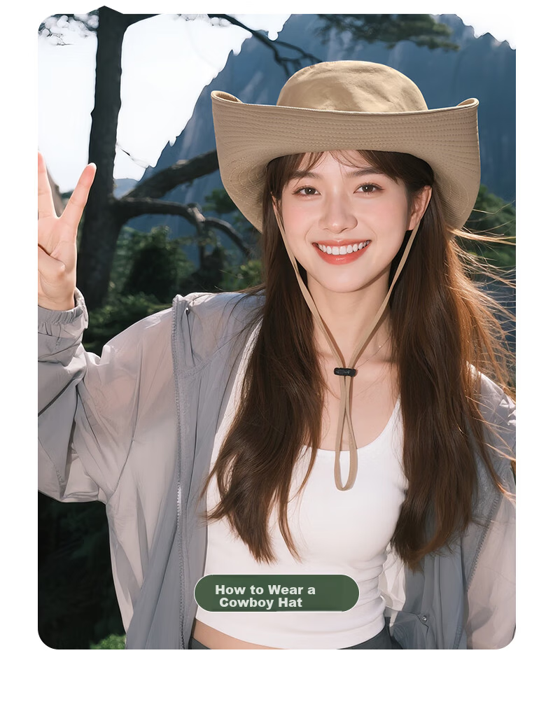 GOLOVEJOY Fisherman Hat Outdoor Mountaineering Hat Women's Sun Hat Men's Large Brim Large Head Circumference Sun Protection Hiking Light Gray M 4