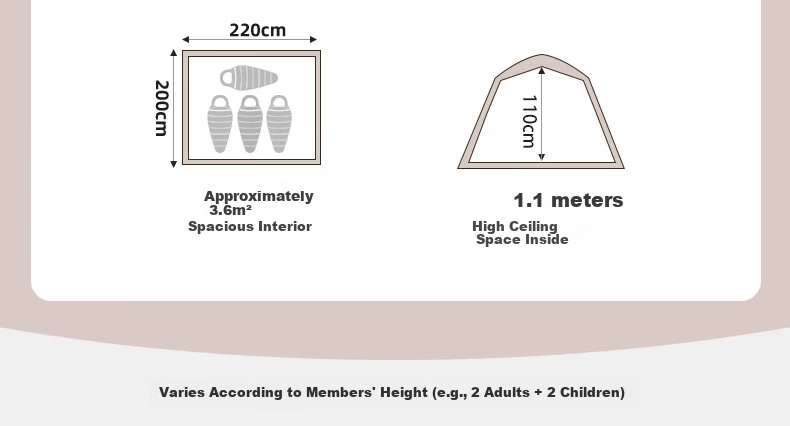 CAMEL Panda Tent Outdoor Folding Portable Camping Overnight Picnic Park Blackout Sunscreen 5017-3A 2