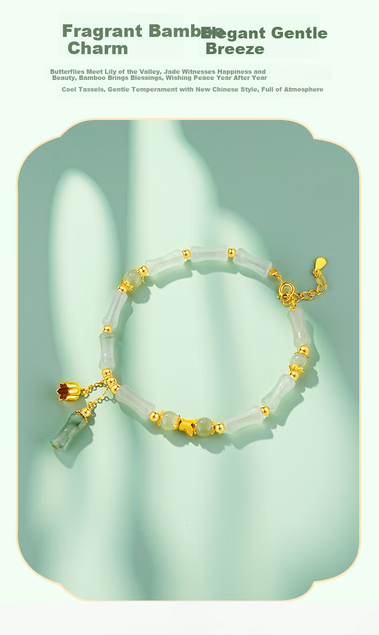 ALLOVE Bamboo Joint Silver Bracelet Women's 2026 New Hetian Jade Birthday 520 Valentine's Day Gift for Girlfriend Wife 6
