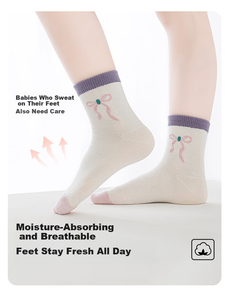 Six Finger Mouse Children's Socks Girls Spring Summer Breathable Mesh Mid-Calf Thin Cotton Socks for Older Girls Students 3