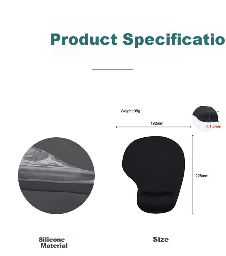 JPLAYER Laptop Wrist Rest Mouse Pad Hand Support Pad Silicone Non-Slip Integrated Hand Rest for Men And Women, Office Typing E-Sports Gaming, Ergonomic Design, Dirt-Resistant Gray 7