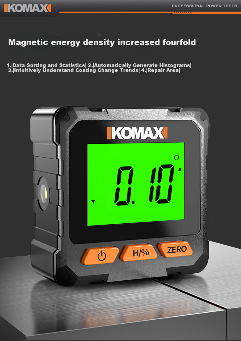 KOMAX High-Precision Digital Inclinometer Laser Level Small New Magnetic Angle Meter Multifunctional Slope Ruler 19