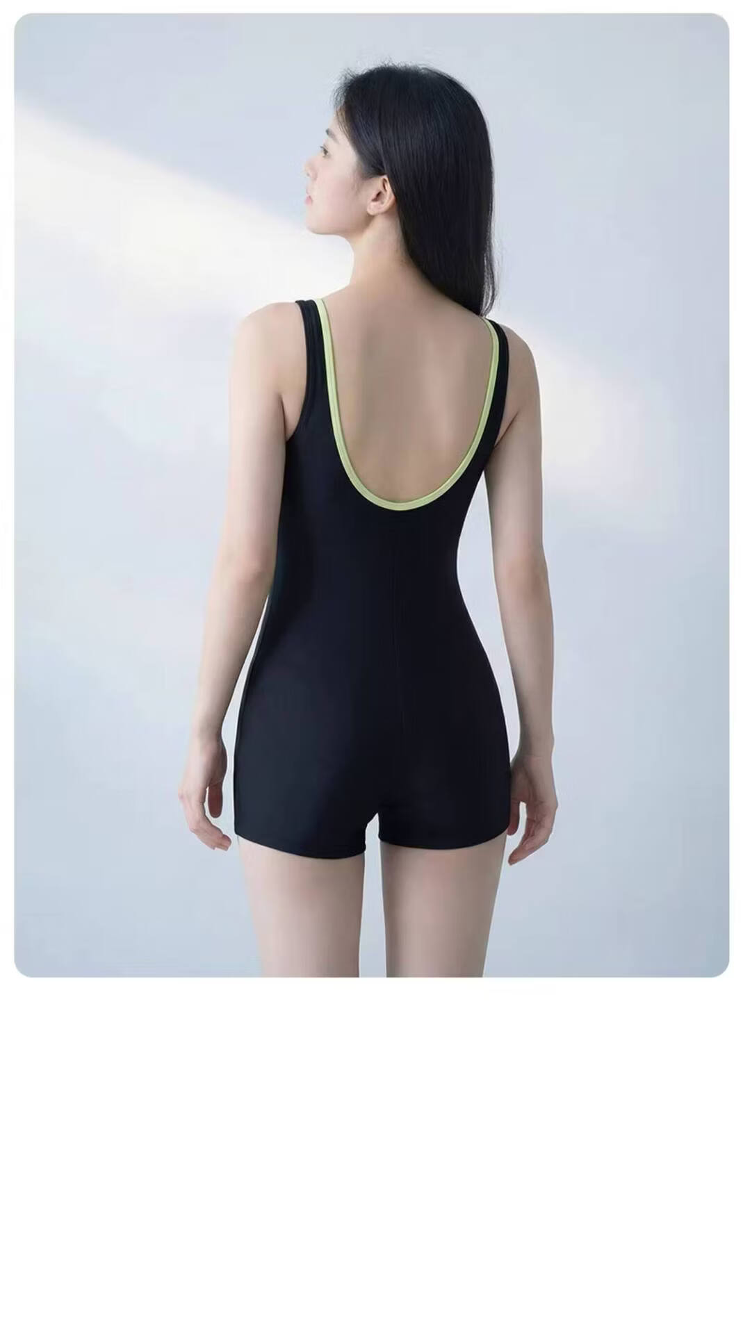 Youyou Women's One-Piece Swimsuit, Square Leg, Professional Racing Swimwear, Adult Swimming Set of 4, 16068 Textured Black, 2XL 18