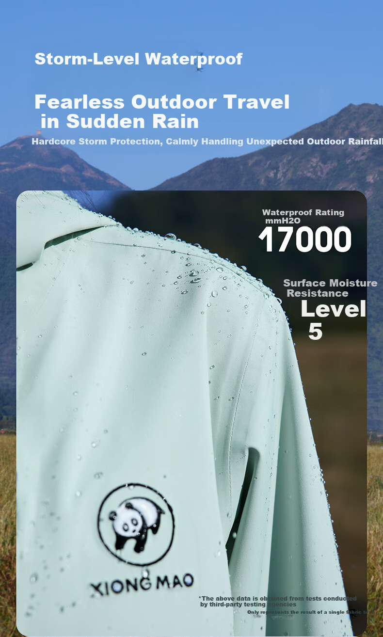 CAMEL Waterproof Breathable Hardshell Hiking Sports Single-Layer Windbreaker Women's Jacket A25BA6LB116, Salt Spray Blue, S 8