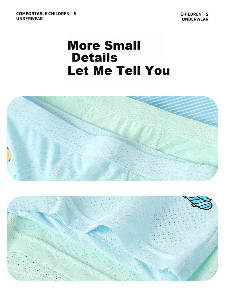 Langsha Children's Underwear, Boys' Summer Thin Mesh Ice Silk Breathable Antibacterial 10A Boxer Briefs for Young Boys 8