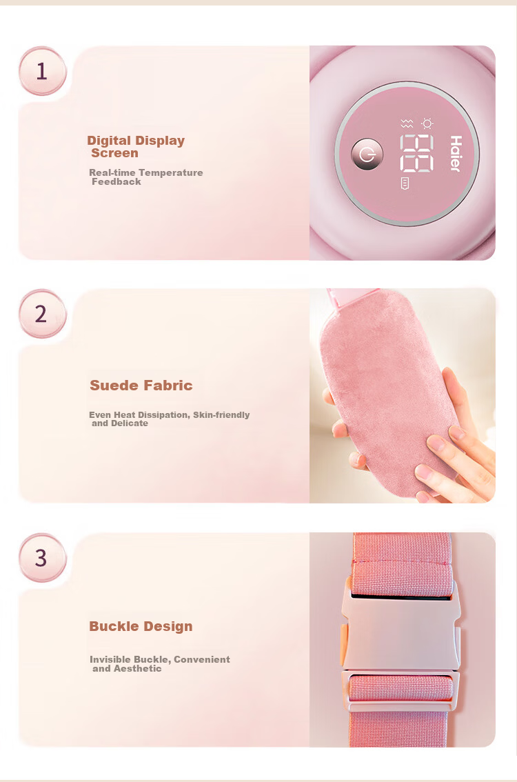 Haier Warm Palace Waist Belt Menstrual Pain Relief Heating Pad Waist Massager Abdominal Massager Period Comfort Device Warm Palace Belt Gift for Girls Girlfriend Birthday 12