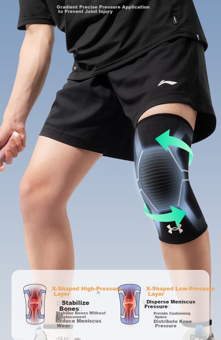Under Armour Lightweight Knee Pads for Men's Sports, Professional Knee Protection for Running, Basketball, Badminton, Jump Rope, Warm And Non-Slip 12