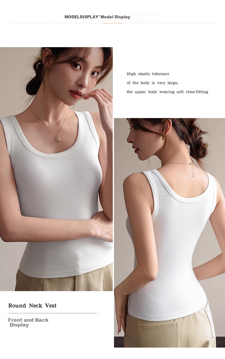 GUJIN 2-Pack Modal Tank Tops for Women Summer Thin Slim Fit Sleeveless Camisole Base Layer Shirt 14