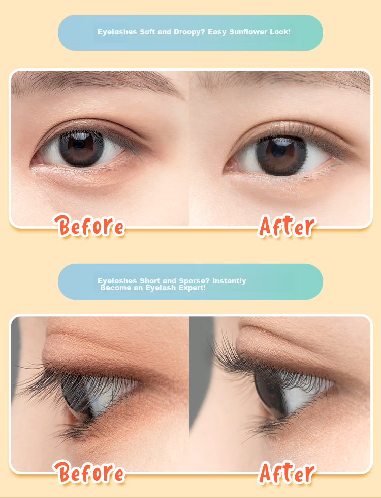 Ukiss New Frameless Double-Head Eyelash Curler Long-Lasting Curl with Built-in Lash Comb Portable Curler 2