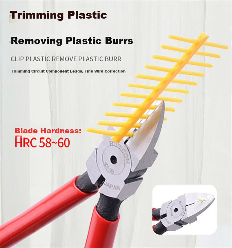 RUBICON Imported Water Mouth Pliers Diagonal Cutting Pliers Electrician Wire Cutter Offset Pliers 6 Inch RV-150A 4