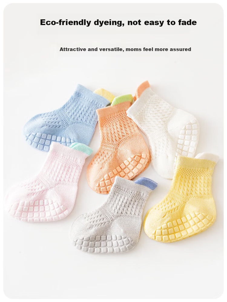 9i9 Baby Floor Socks Summer Thin Non-Slip Walking Socks Mesh Infant Socks Children's Mid-Calf Socks Newborn 0-1 Year 7