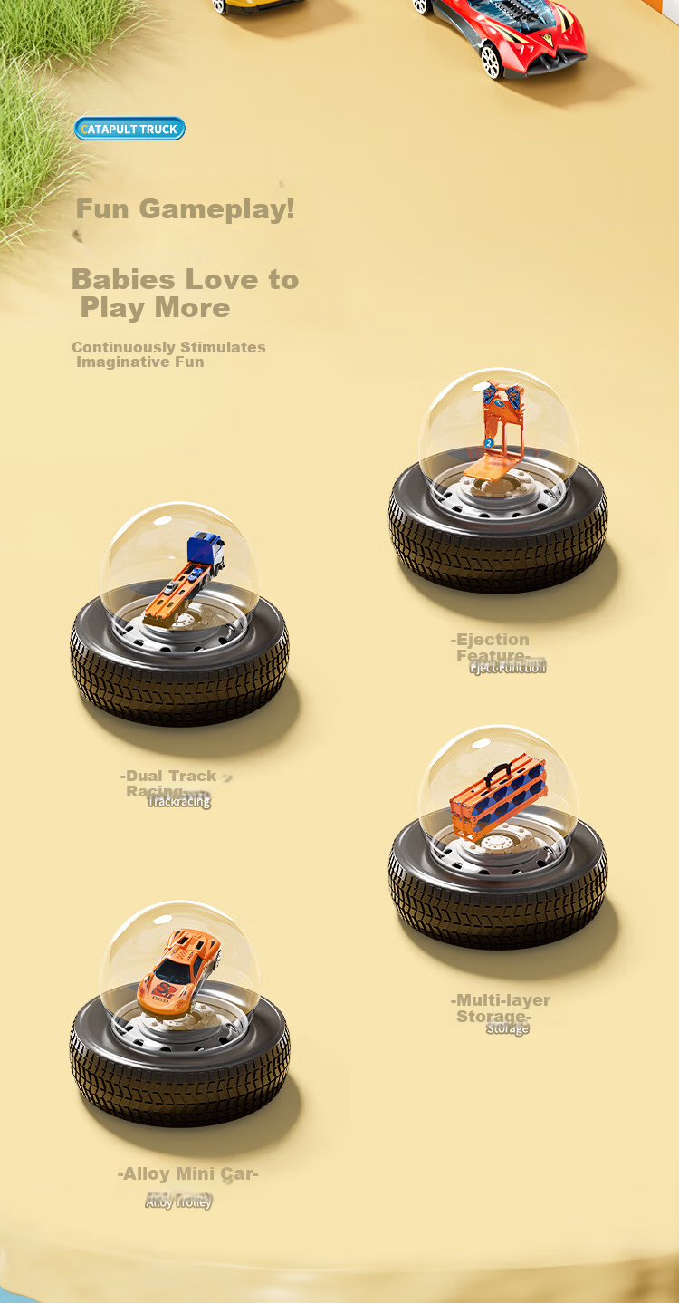 Miaobeile Children's Dinosaur Toy Car for Boys 3-6 Years Old Swallowing Ejecting Track Alloy Small Car Baby Birthday Gift 2