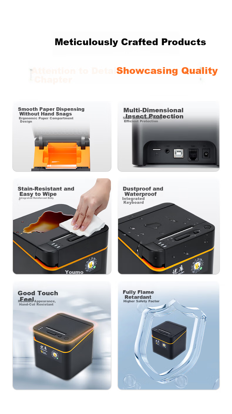 Youku Meituan Takeout Printer Fully Automatic Order Receiving 58mm Wireless WIFI+USB Receipt Cash Register Ele.me JD Takeout Cloud Printing Restaurant Pharmacy Voice Broadcast 3