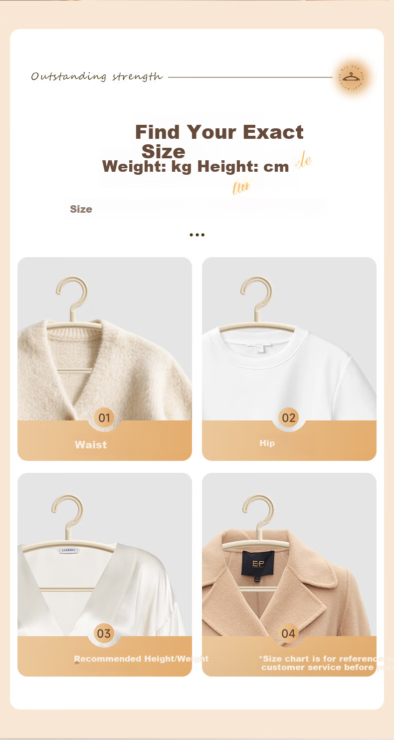 Baicaoyuan Non-Marking Clothes Hangers, Anti-Slip Wide Shoulder Thickened Hangers, Household Milk White 20-Pack 13