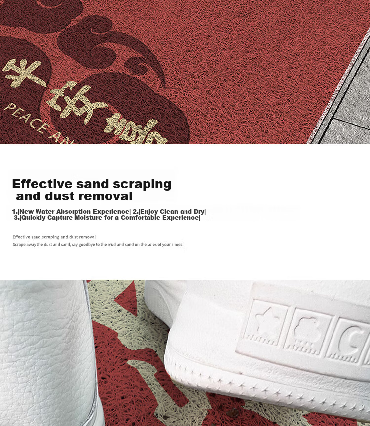 Bodisi Entrance Door Mat Non-slip Easy-to-Clean Cuttable Coir Floor Mat 90x60CM 3