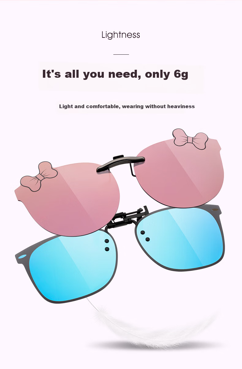 PARIM Kids Myopia Clip-On Sunglasses Ultra-Light Flip-Up Polarized Clip-On Sun Glasses Student UV Protection 3