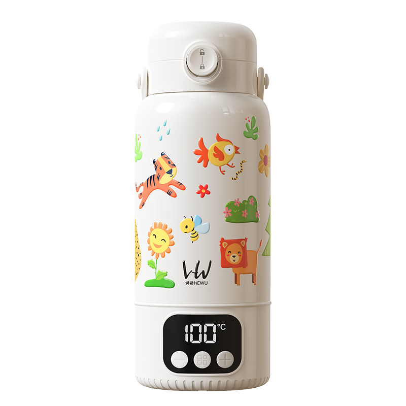 HeWu Wireless Portable Thermostatic Kettle Thermos Baby Travel Milk Frother Water Boiling Cup Milk Warmer Fast Charging Set