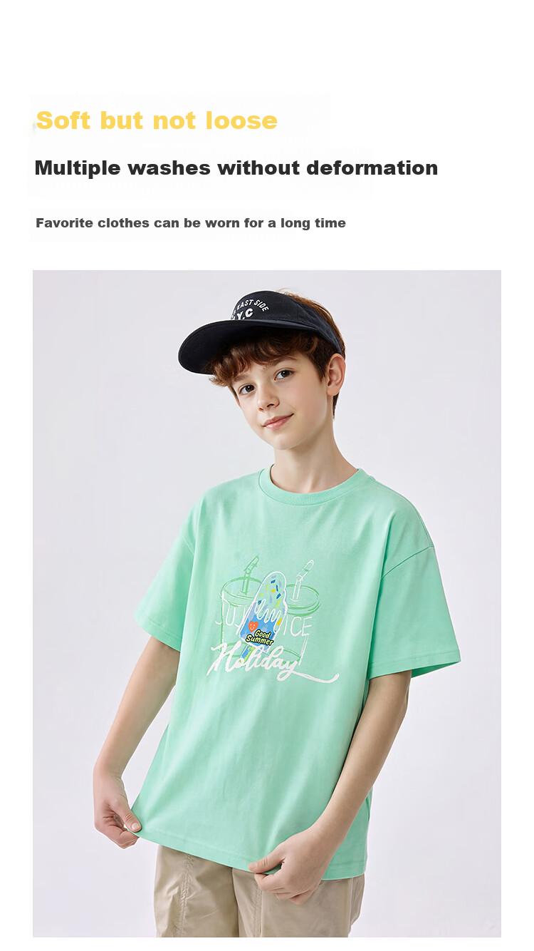 BALABALA 【balaOne】 Quick-Dry Short Sleeve T-Shirt Boys Girls Big Kids 2026 Summer Trend 208226117201 3