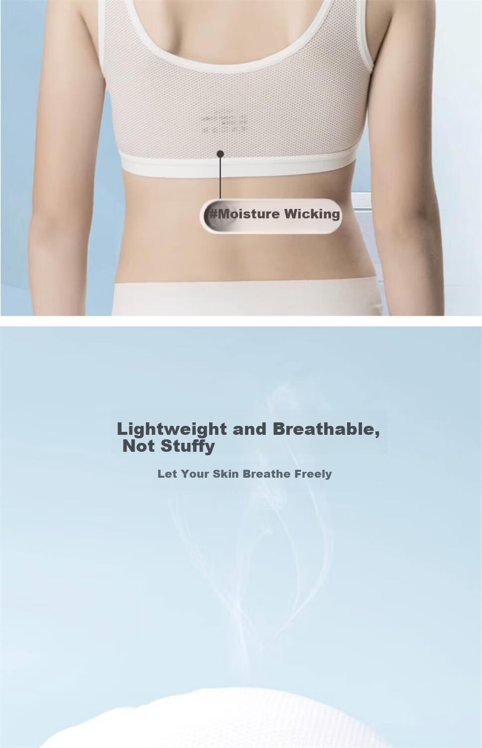 Meishianxuan [2-Pack] Developmental Stage Girls' Student Sports Bra, Fixed Cup Brassiere for Middle And High School Students 15