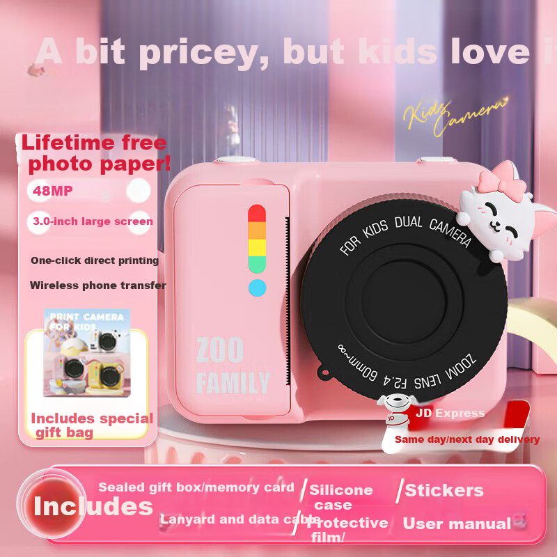 Mengduofu Kids Instant Print Camera Colorful Camera Toy Birthday Gift for Girls Students Age 8-12