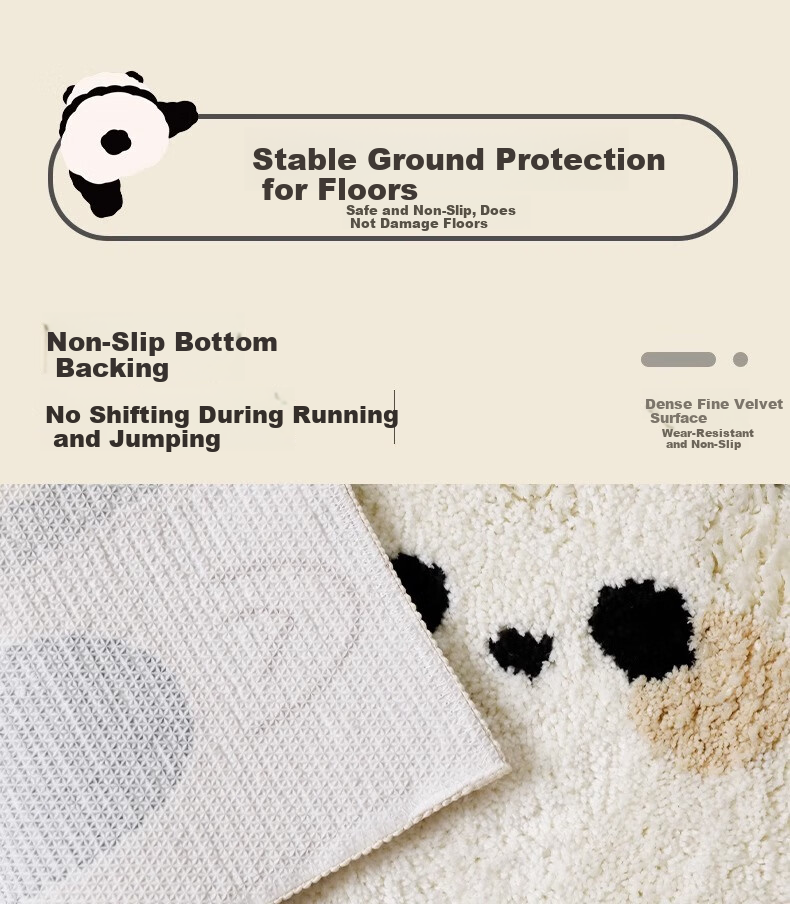 Cute Panda Plush Non-Slip Absorbent Bathroom Floor Mat for Home Toilet Entrance 8