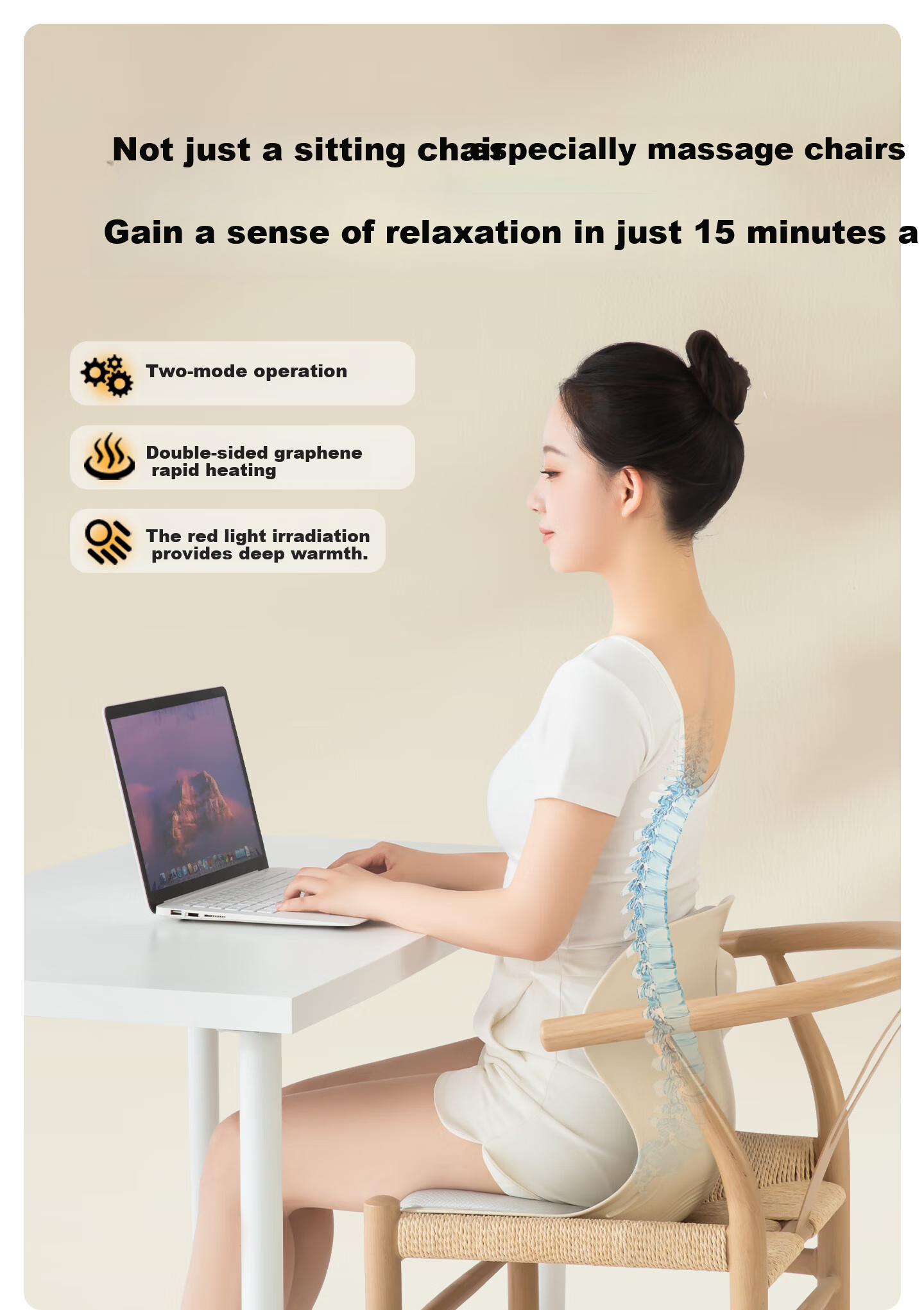 MIAOJIE [Mid-Autumn Festival Gift] MH02 Lumbar Support Chair, Waist Massager, Ergonomic Posture Corrector, Office Chair with Back Support for Long Sitting, Purple, Size L 5