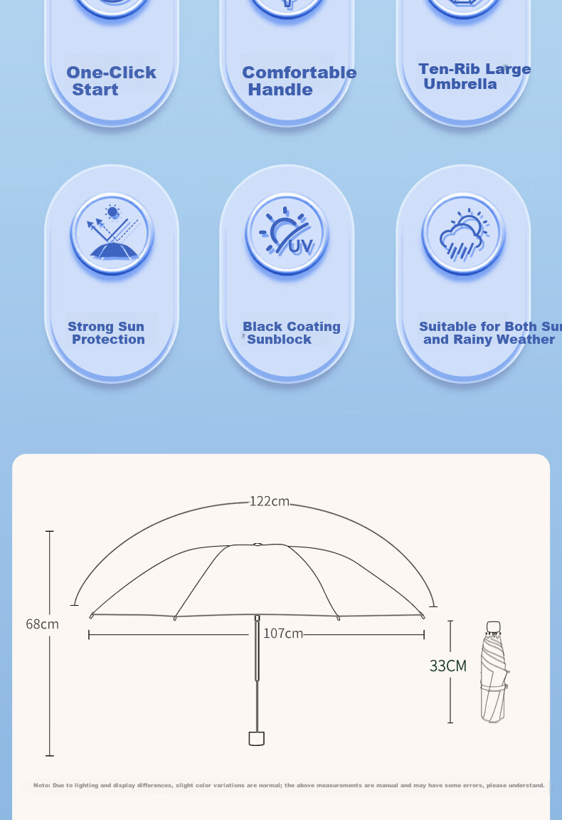 Tiantangshan Fully Automatic Vinyl Sun Umbrella, Tri-Fold with Enlarged Canopy, One-Touch Open/Close, Suitable for Both Sunny And Rainy Days, Charcoal Gray 3