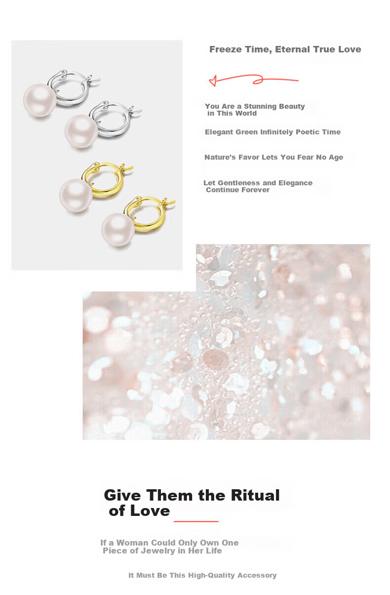 Chow Tai Fook [1000+ Stores] Shijia Pearl Silver Earrings Women's Light Luxury High-End Stud Earrings 520 Gift for Girlfriend 2