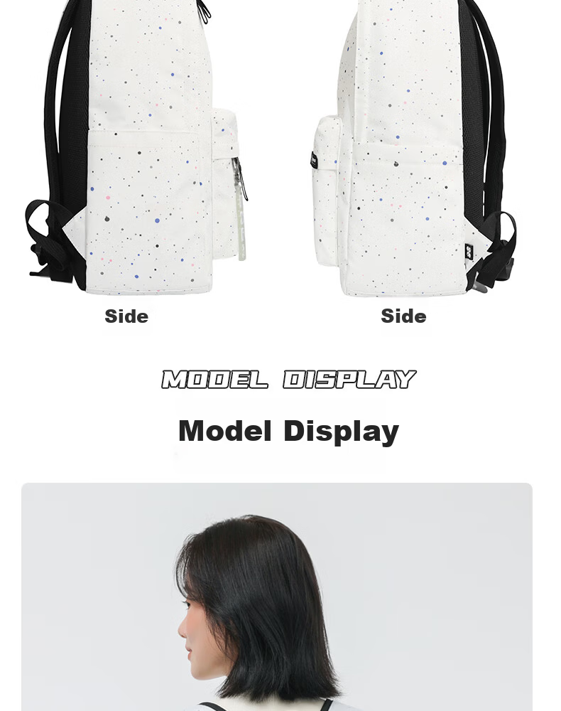 LI-NING Constellation Print Gray Backpack Large Capacity Outdoor Sports Commuter School Bag for Middle and High School Students 16