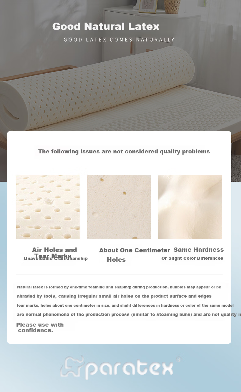 Paratex Student Latex Mattress Thailand Origin 0.9m Dormitory Bed Children Youth Thin Mattress 90x190cm 12