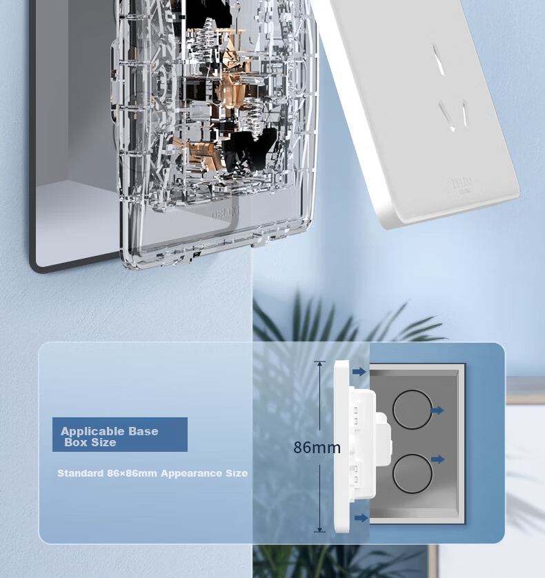 DELIXI CD815 Series 2-Gang 8-Core Network Computer Socket QSE862T8 Switch Socket Panel 9