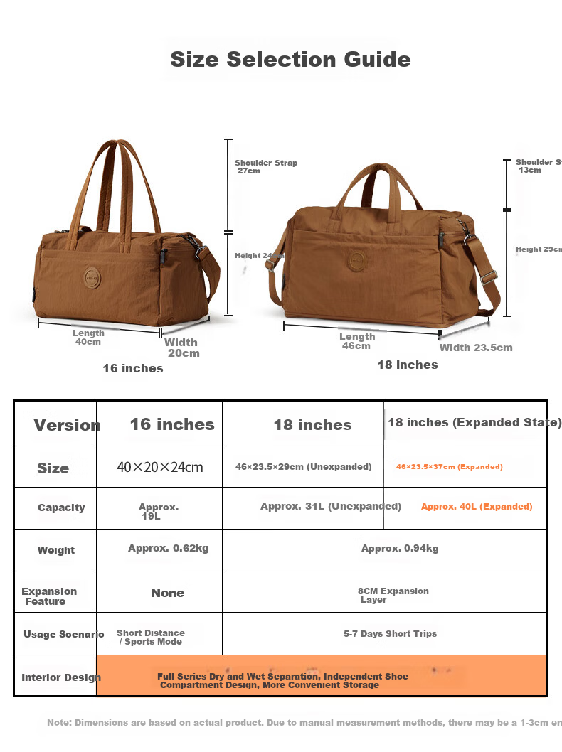 Mixi Large Capacity Travel Bag, Handheld Sports Fitness Bag for Women And Men, Short-Trip Business Trip Carry-On Luggage Bag, Rock Brow 8