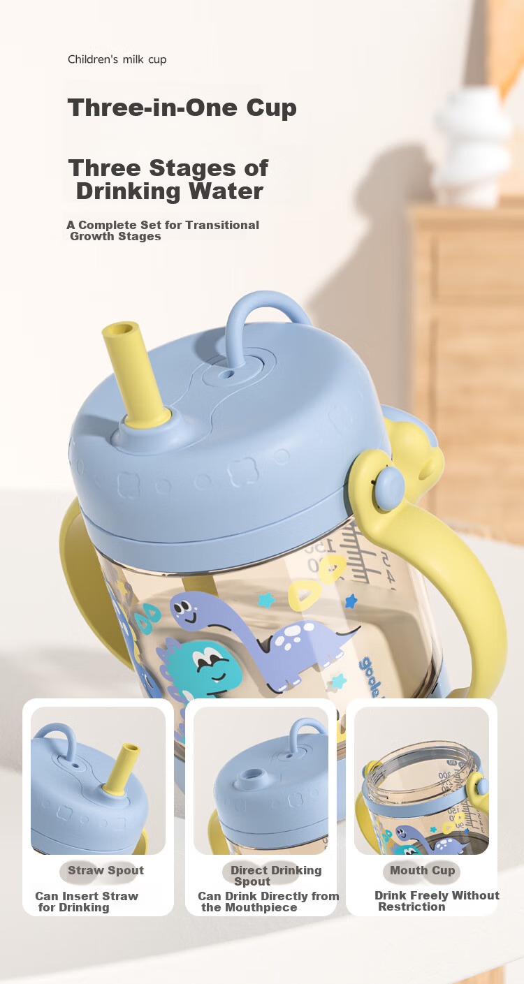 Goole Kids Children's Milk Cup 1-3-6 Years Old Baby Graduated PPSU Drinking Cup Duckbill Straw Cup Training Cup Direct Drinking 6