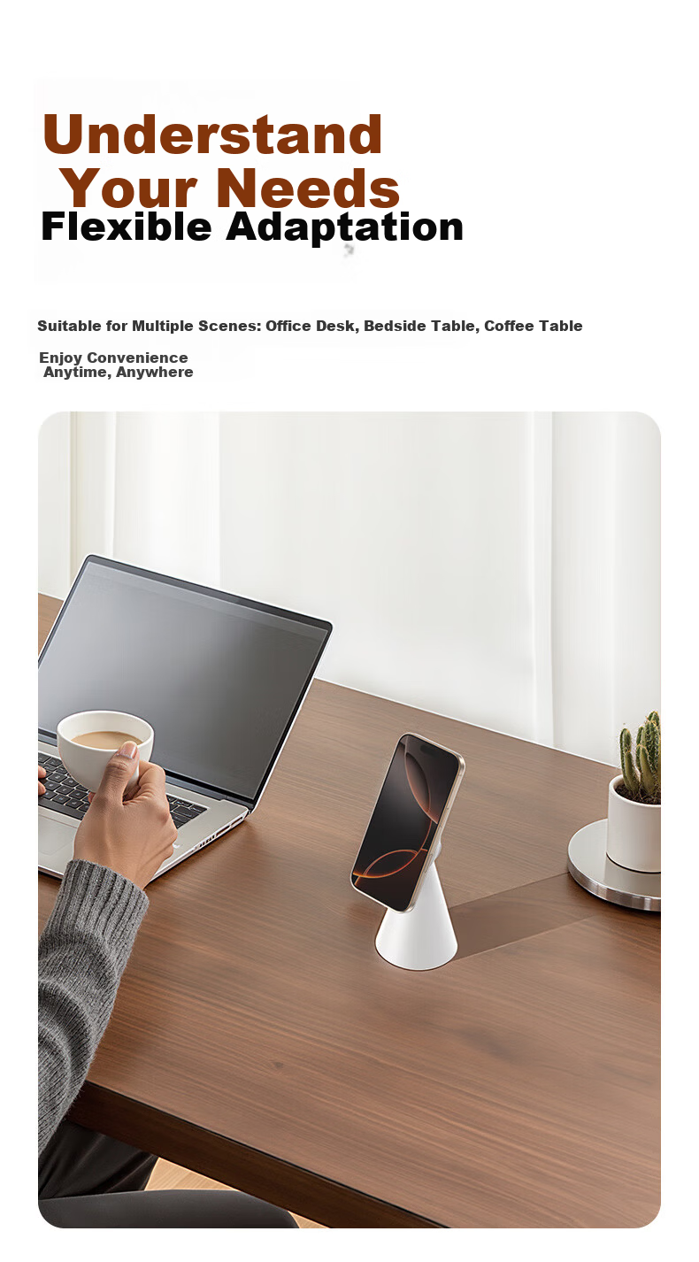 Pisen Double-Sided Magnetic Silicone Ring Holder Phone Stand, Compact Portable Stable 360° Rotating Detachable, Suitable for Apple 17 Pro Max, Huawei Mate 70 Titanium Original Color 8