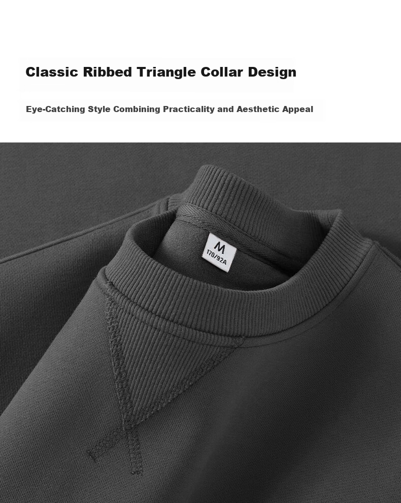 Baleno Men's Triangle Neck Sweatshirt Autumn Heavyweight Base Shirt Casual Versatile Crew Neck Simple Trendy Jacket 3