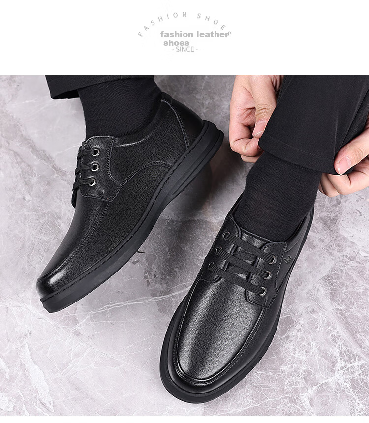 Hengyuanxiang Men's Slip-On Business Casual Lace-Up Breathable Driving Loafers J1627 Black Size 40 9