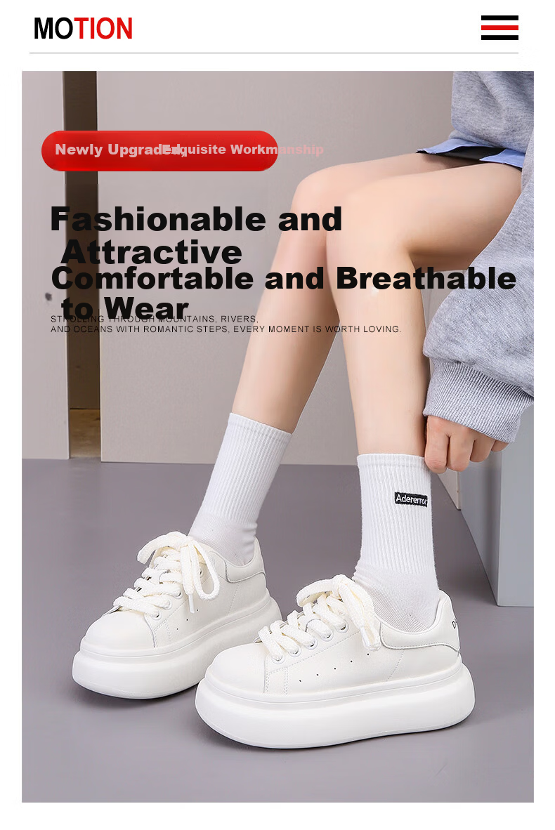 Daphne Popular Thick Sole Height Increasing White Sneakers for Women 2026 Spring New Versatile Casual Shoes Beige Black Size 36 1